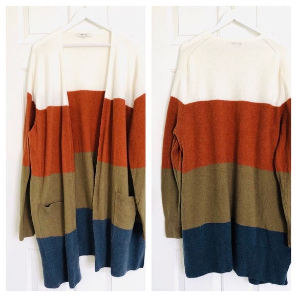 Madewell Sweaters - Madewell Long Striped Cardigan, size 2x